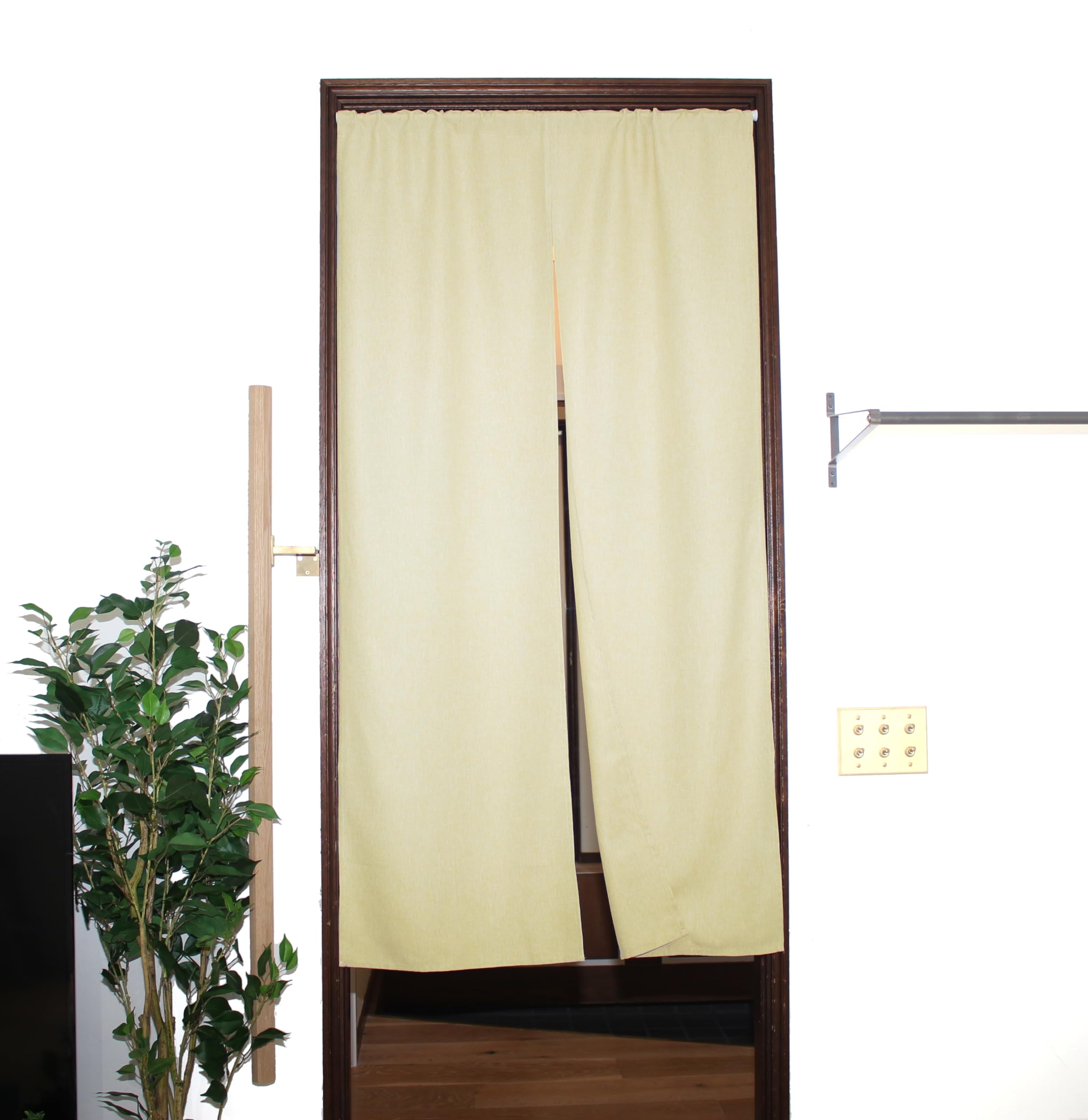 магазин ткани магазин ткани норен штора УФ скандинавский стильный магазин смешанный однотонный ширина 85см х длина [Слоновая кость/Огнестойкий 150см]