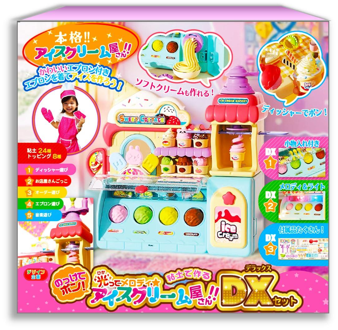 Nokkette Light and Ice cream DX Пшеничная глина Глина Push Clay Притворись Притворись Играй Возрасты pon! мелодия! магазин! ! Набор, Глина, Глина, Глина, Игрушки, Играть, Форма,