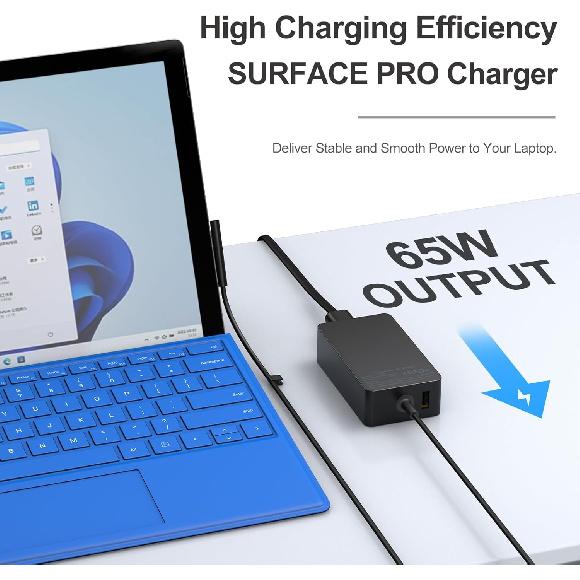 65W Surface Pro Laptop Charger-for Microsoft Surface Pro Charger Windows Surface Laptop 6,5,4,3,2,1,for Microsoft Surface