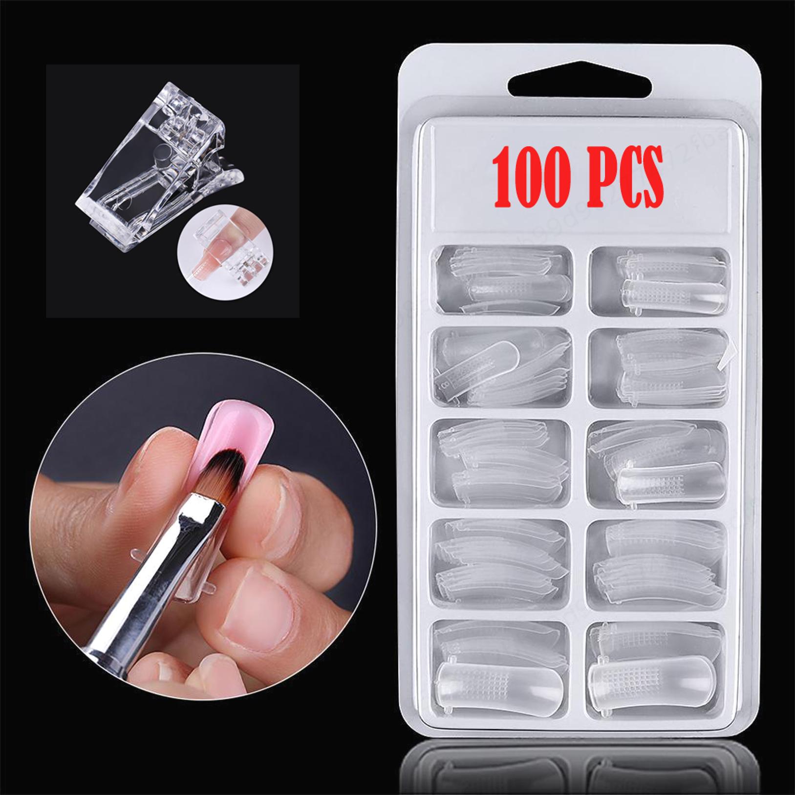 100 штук хрустальной бумаги для накладных ногтей, бесплатная многоразовая модель быстрого расширения 20PCS прозрачный